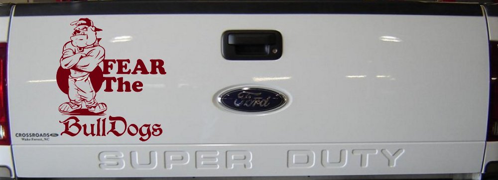 Fear The Bulldogs Decal Sports Car or Truck Window Decal Sticker