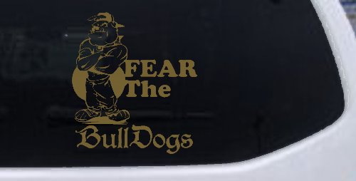 Fear The Bulldogs Decal Sports Car or Truck Window Decal Sticker
