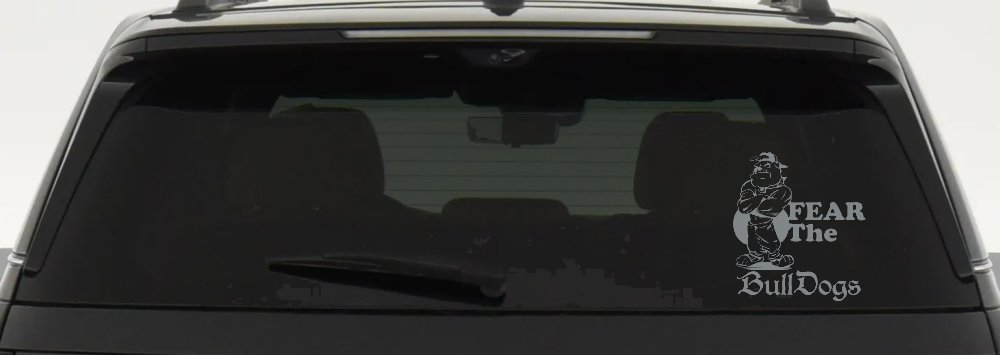 Fear The Bulldogs Decal Sports Car or Truck Window Decal Sticker (Telegrey)