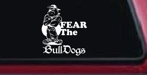 Fear The Bulldogs Decal Sports Car or Truck Window Decal Sticker