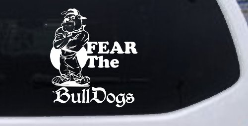 Fear The Bulldogs Decal Sports Car or Truck Window Decal Sticker