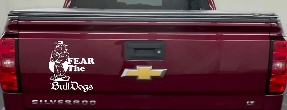 Fear The Bulldogs Decal Sports Car or Truck Window Decal Sticker