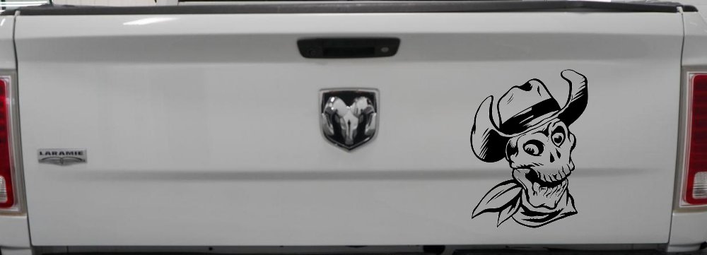 Western Cowboy Skull Car or Truck Window Decal Sticker