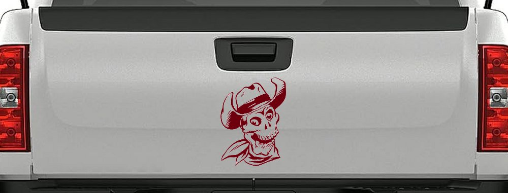 Western Cowboy Skull Car or Truck Window Decal Sticker