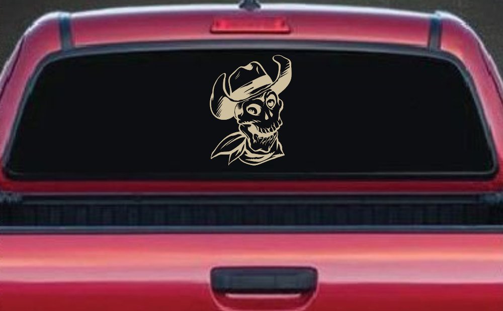 Western Cowboy Skull Car or Truck Window Decal Sticker