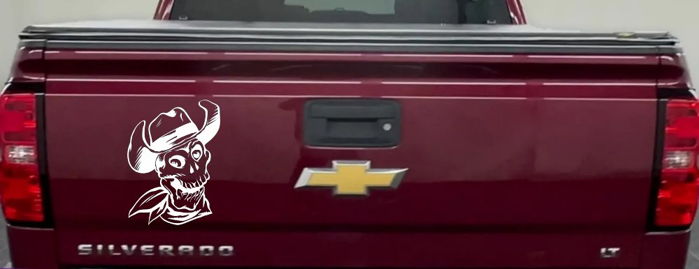 Western Cowboy Skull Car or Truck Window Decal Sticker