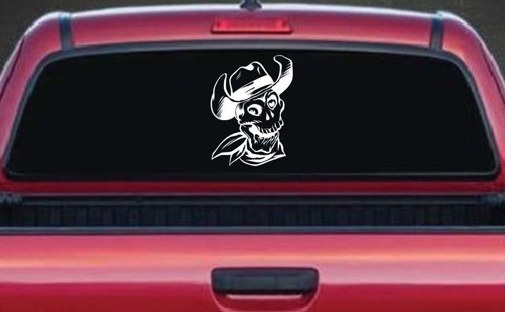 Western Cowboy Skull Car or Truck Window Decal Sticker