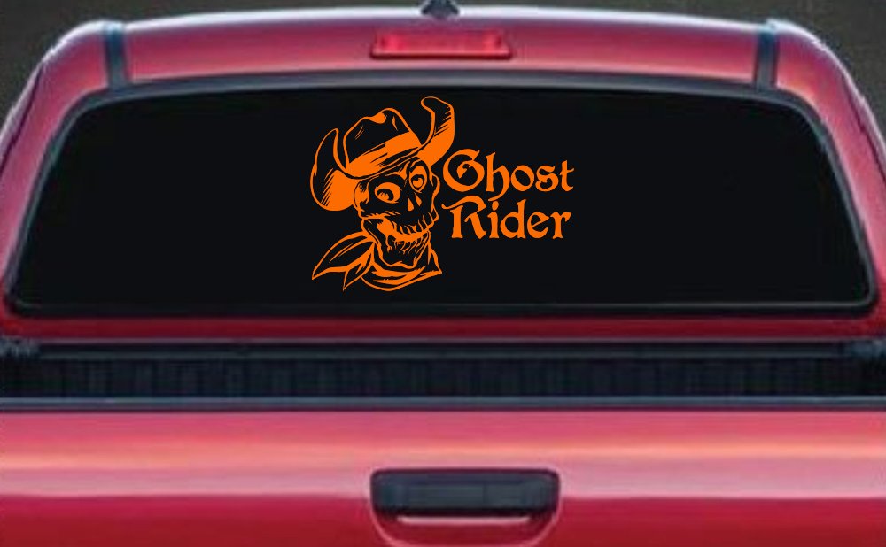 Ghost Rider Cowboy Skull Car or Truck Window Decal Sticker