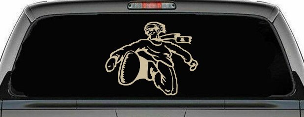 Snowboard Rider Sports Car or Truck Window Decal Sticker (Desert Sand)