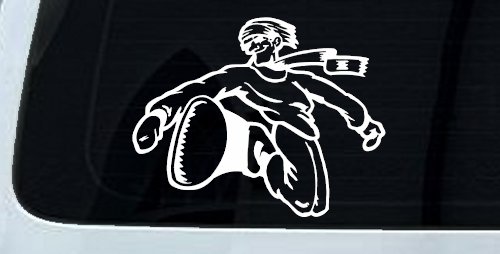 Snowboard Rider Decal Sticker for Car Truck Window Vinyl (White)