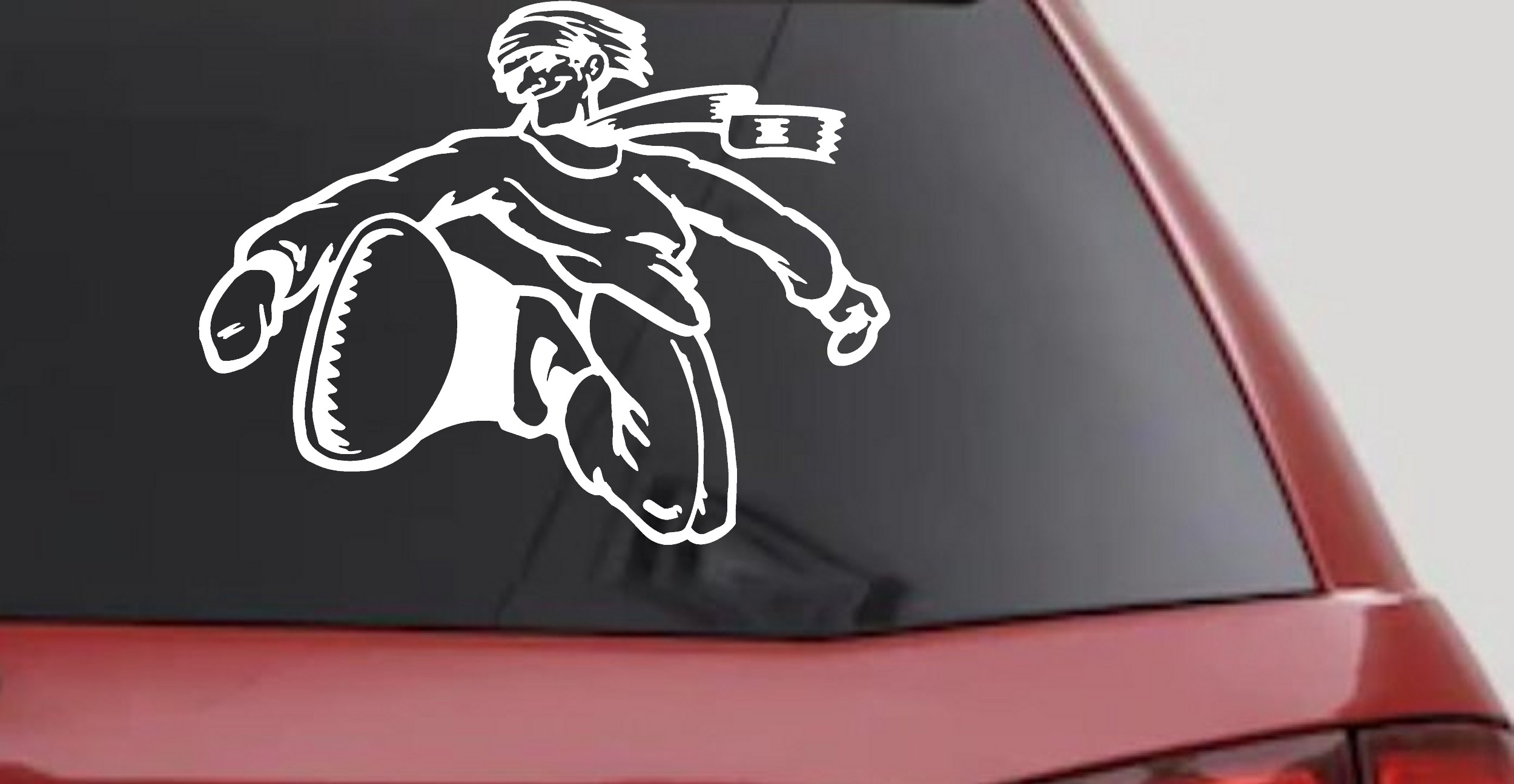 Snowboard Rider Decal Sticker for Car Truck Window Vinyl (White)