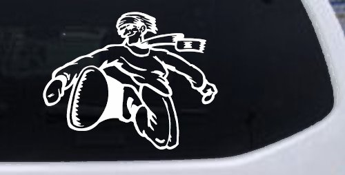 Snowboard Rider Sports Car or Truck Window Decal Sticker (White)