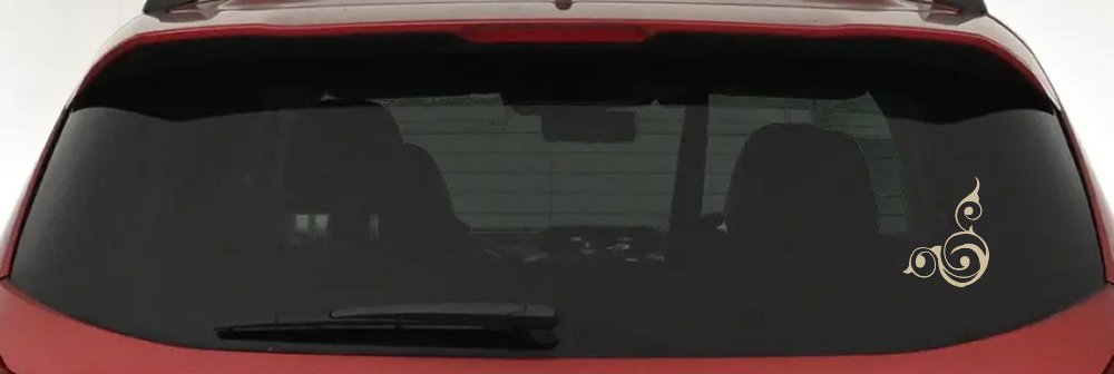 Inside Corner Swirl Car or Truck Window Decal Sticker (Desert Sand)