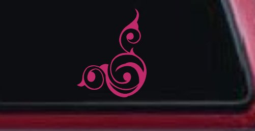 Inside Corner Swirl Car or Truck Window Decal Sticker (Hot Pink)