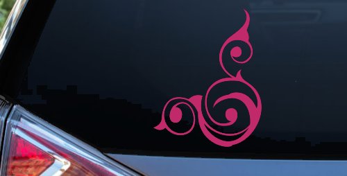 Inside Corner Swirl Car or Truck Window Decal Sticker (Hot Pink)