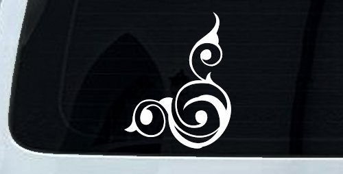 Inside Corner Swirl Car or Truck Window Decal Sticker (White)