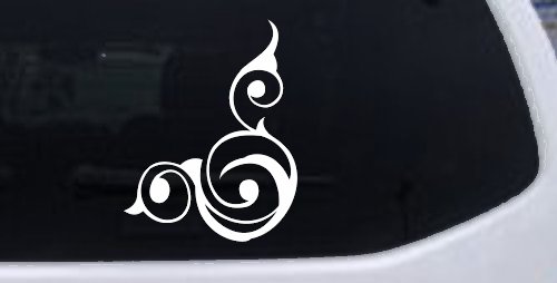 Inside Corner Swirl Car or Truck Window Decal Sticker (White)