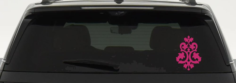 Swirl Vine Accents Car or Truck Window Decal Sticker (Hot Pink)