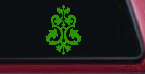 Swirl Vine Accents Car or Truck Window Decal Sticker (Lime)
