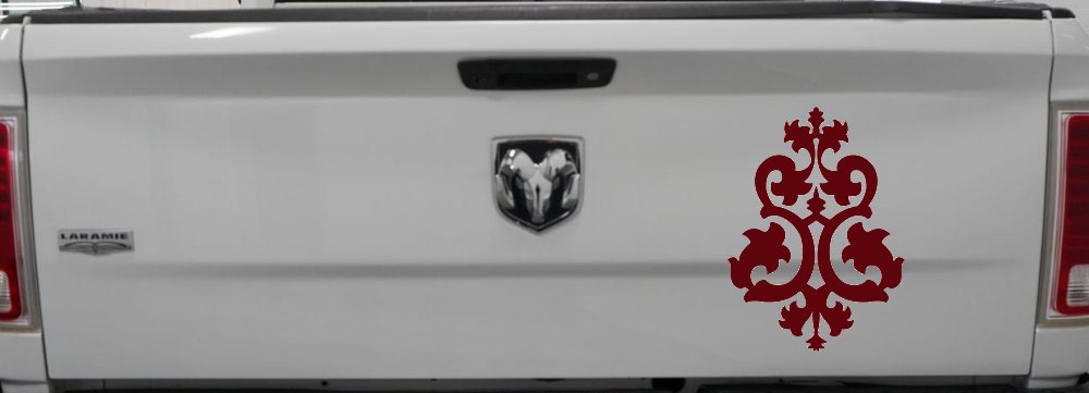 Swirl Vine Accents Car or Truck Window Decal Sticker (Purple Red)