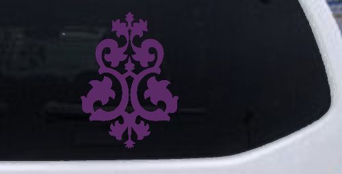 Swirl Vine Accents Car or Truck Window Decal Sticker (Violet)