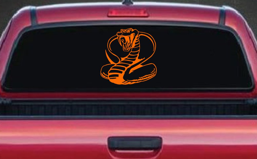 King Cobra Animals Car or Truck Window Decal Sticker (Orange)