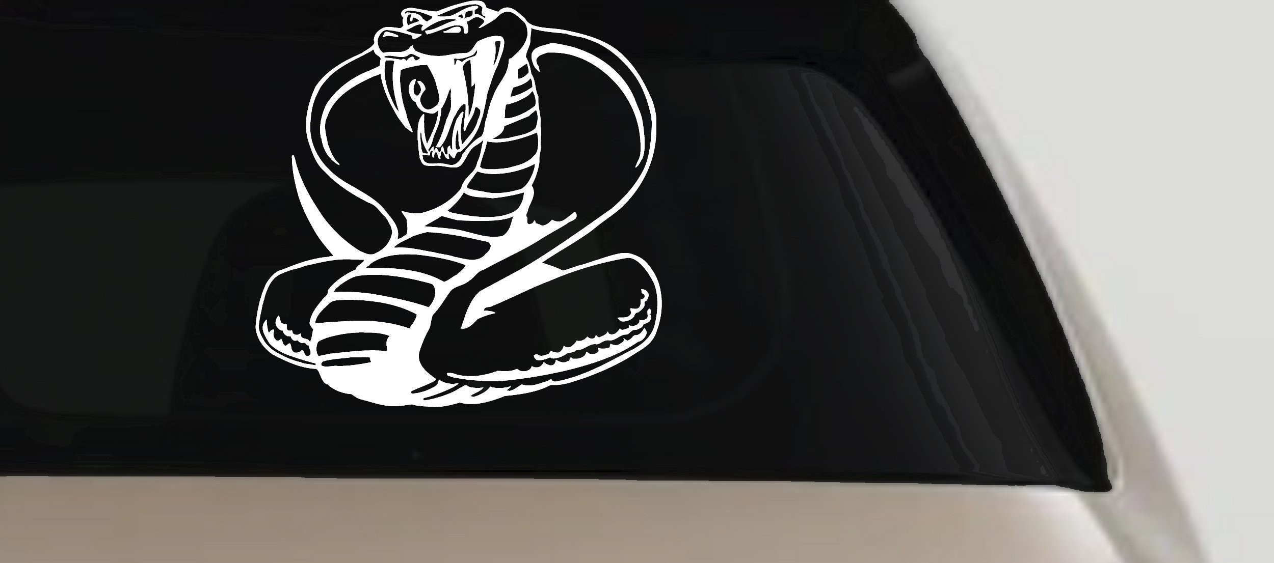 King Cobra Vinyl Decal Sticker for Cars Trucks Windows Animal Design (White)