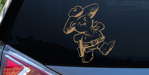 Cowboy Western Teddy Bear Western Car or Truck Window Decal Sticker (Light Brown)