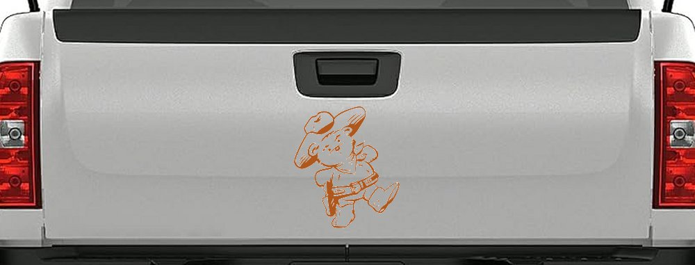Cowboy Western Teddy Bear Western Car or Truck Window Decal Sticker (Nut Brown)