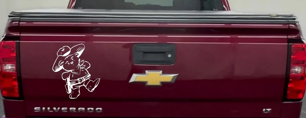 Cowboy Western Teddy Bear Western Car or Truck Window Decal Sticker (White)