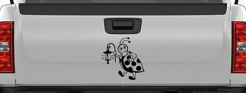 Cute Ladybug With Lantern Car or Truck Window Decal Sticker