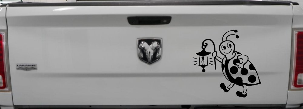 Cute Ladybug With Lantern Car or Truck Window Decal Sticker