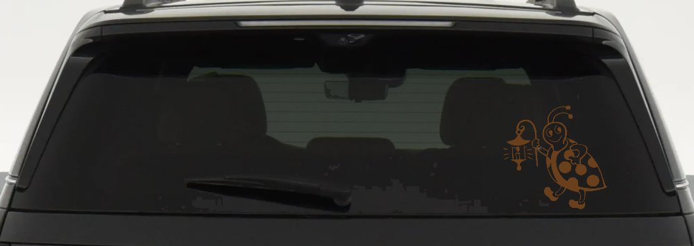 Cute Ladybug With Lantern Car or Truck Window Decal Sticker