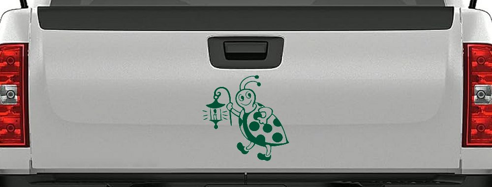 Cute Ladybug With Lantern Car or Truck Window Decal Sticker