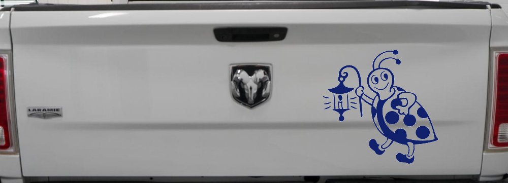 Cute Ladybug With Lantern Car or Truck Window Decal Sticker