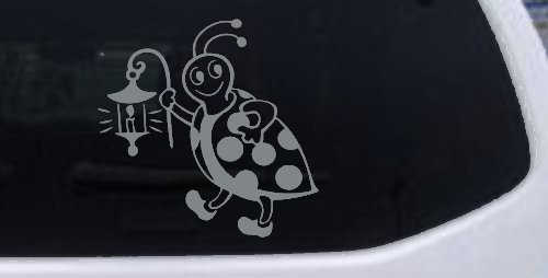 Cute Ladybug With Lantern Car or Truck Window Decal Sticker