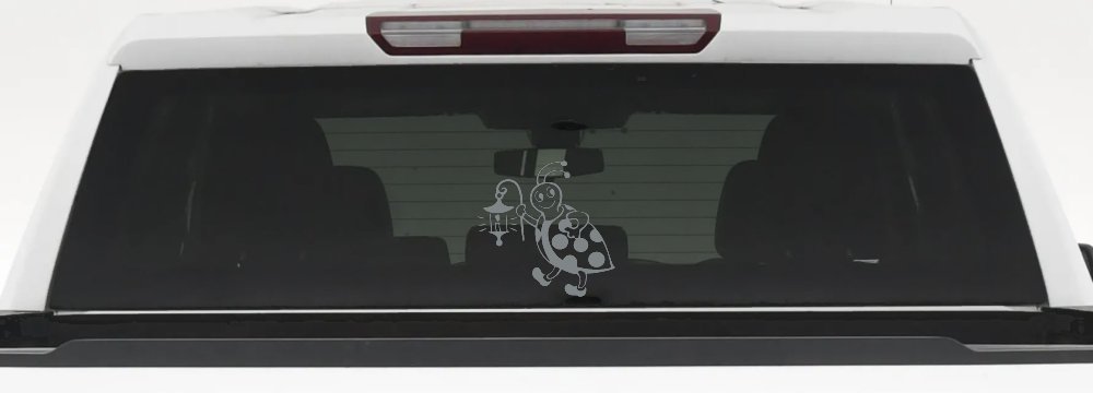 Cute Ladybug With Lantern Car or Truck Window Decal Sticker