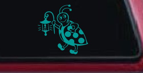 Cute Ladybug With Lantern Car or Truck Window Decal Sticker
