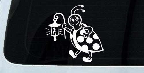 Cute Ladybug With Lantern Car or Truck Window Decal Sticker