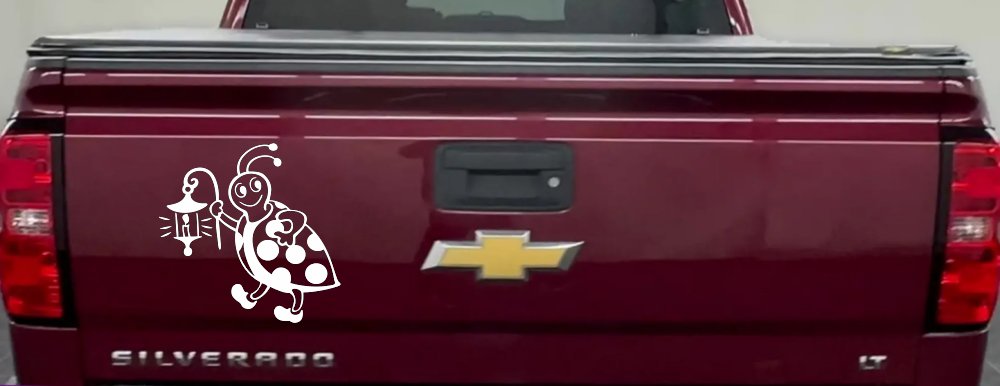 Cute Ladybug With Lantern Car or Truck Window Decal Sticker