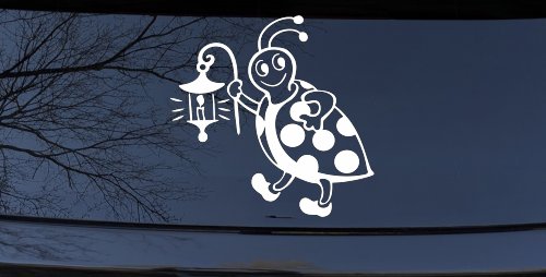 Cute Ladybug With Lantern Car or Truck Window Decal Sticker