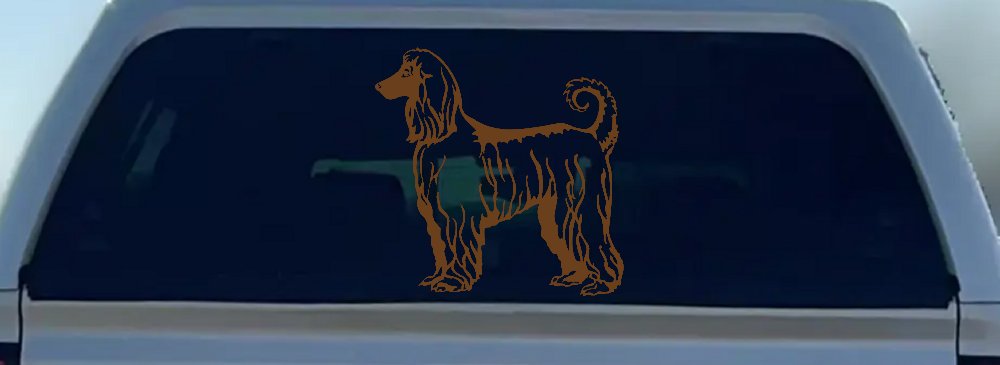 Afghan Hound Dog Car Truck Window Vinyl Decal Sticker (Copper)