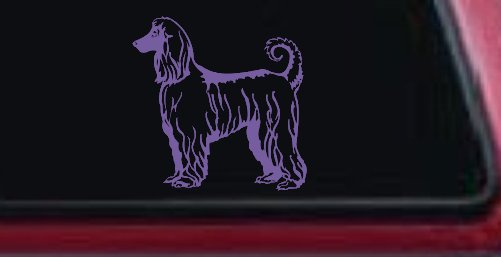 Afghan Hound Dog Car or Truck Window Decal Sticker (Purple)
