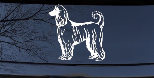 Afghan Hound Dog Car or Truck Window Decal Sticker (White)