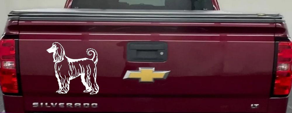Afghan Hound Dog Car or Truck Window Decal Sticker (White)