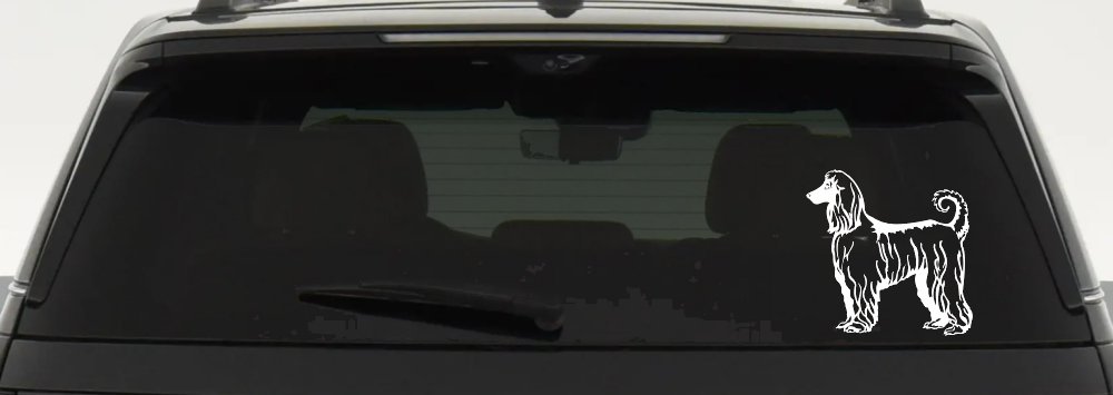 Afghan Hound Dog Car or Truck Window Decal Sticker (White)