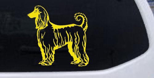 Afghan Hound Dog Car or Truck Window Decal Sticker (Yellow)
