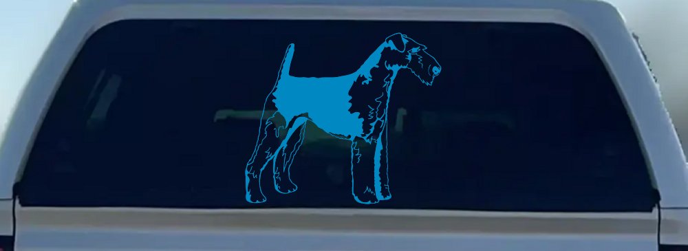 Airedale Terrier Dog Car or Truck Window Decal Sticker (Blue)