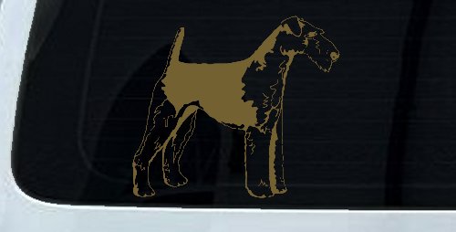 Airedale Terrier Dog Car or Truck Window Decal Sticker (Gold)
