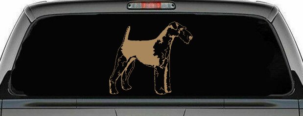 Airedale Terrier Car Decal - Window Sticker for Dogs & Trucks (Light Brown)